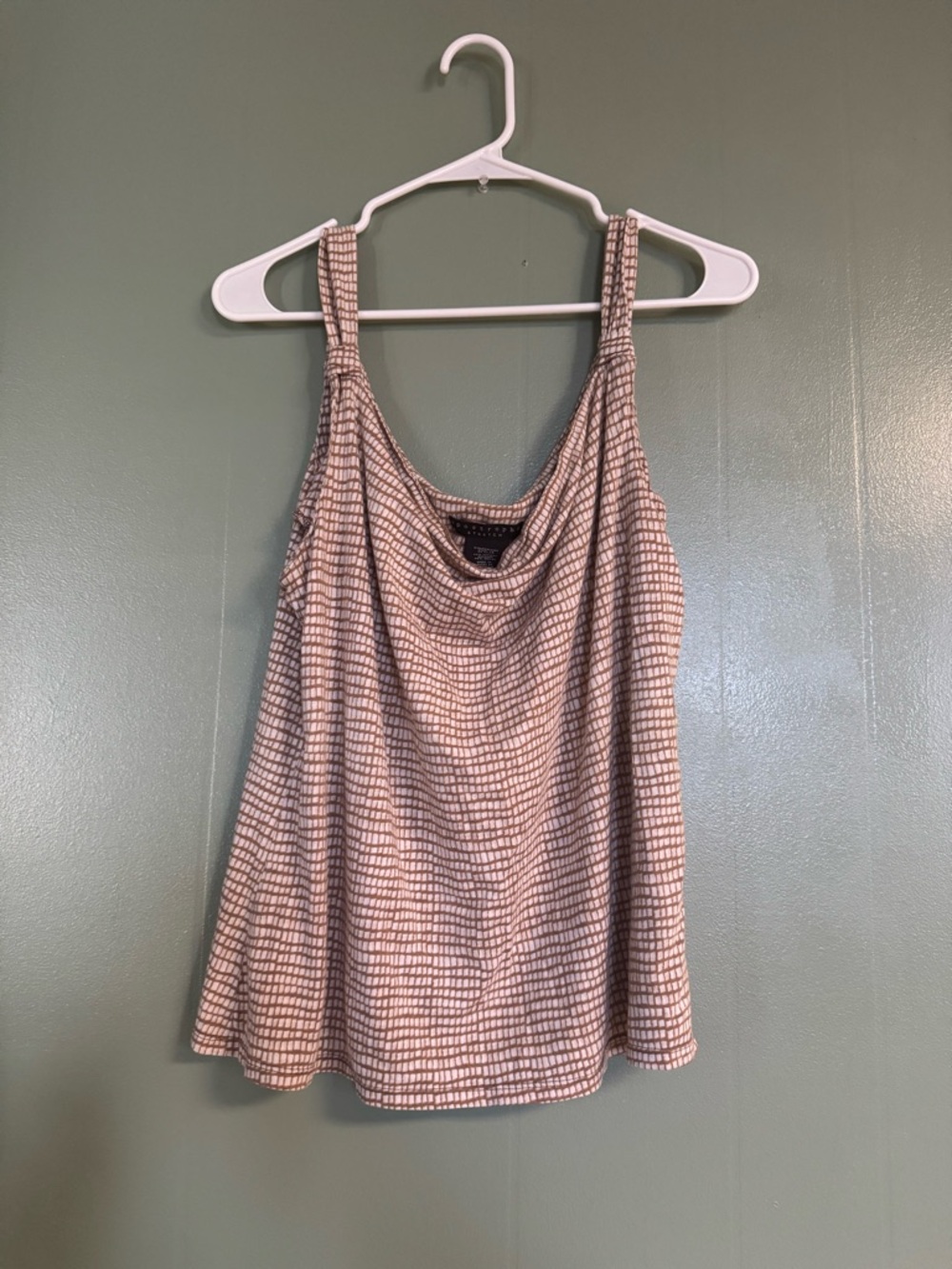 Apostrophe Beige Patterned Cowl-Neck Camisole